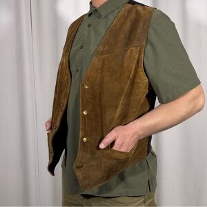 Vintage Munro & Co Brown Suede Leather Vest